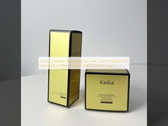   Silver Cosmetic Packaging Box Skin Care Products Foil  Stamped UV  And Printed With Custom Logo