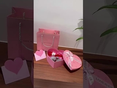 Premium Pink Heart Box Tote Bag Customizable Greeting Card Included