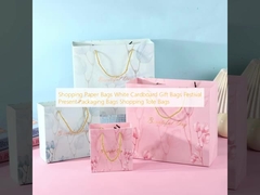 Shopping Paper Bags White Cardboard Gift Bags Festival Present Packaging Bags Shopping Tote Bags