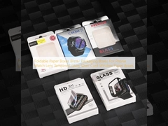 Foldable Paper Boxes Blister Packaging Boxes For Phone Watch Lens Tempered Glass Silver Card Window Paper Boxes